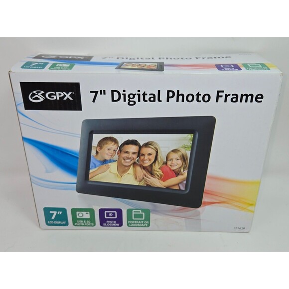 GPX 7" Digital Photo Frame TFT LCD Clock Calendar SD Card and USB with Box Guide - Picture 4 of 16